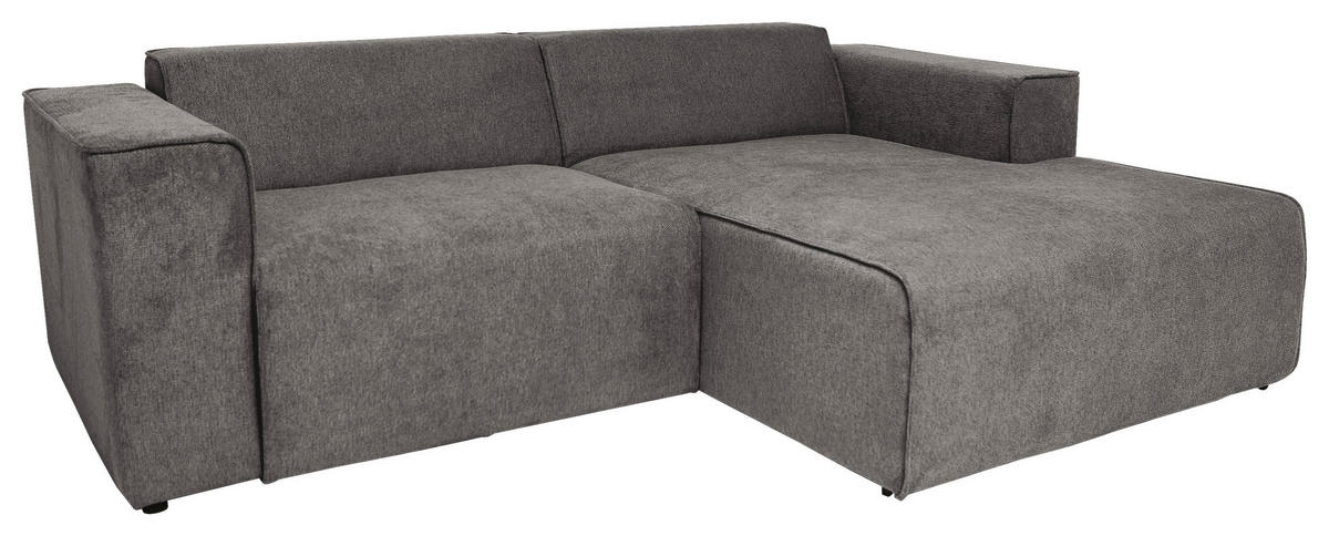 ECKSOFA Grau Struktur  - Schwarz/Hellblau, Design, Kunststoff/Textil (234/161cm) - P & B
