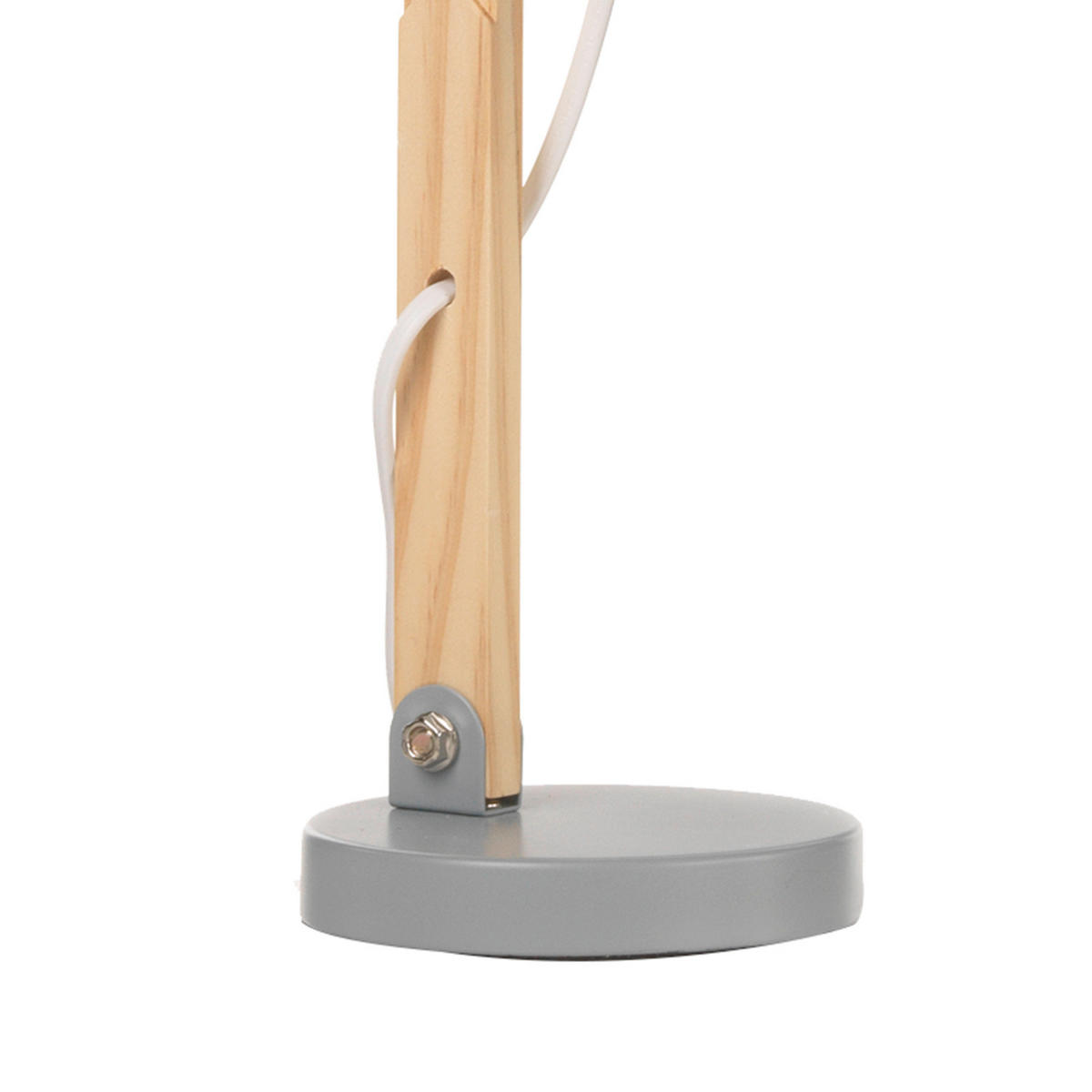 TISCHLEUCHTE 23/38 cm   - Weiß/Grau, Basics, Holz/Kunststoff (23/38cm)