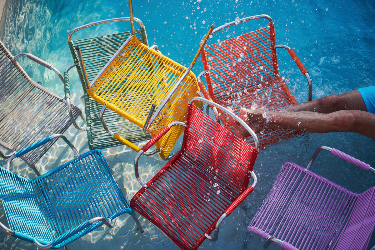 GARTENSESSEL-SET Aluminium Rot, Alufarben  - Rot/Alufarben, Design, Kunststoff/Metall (57/85/57cm) - FIAM