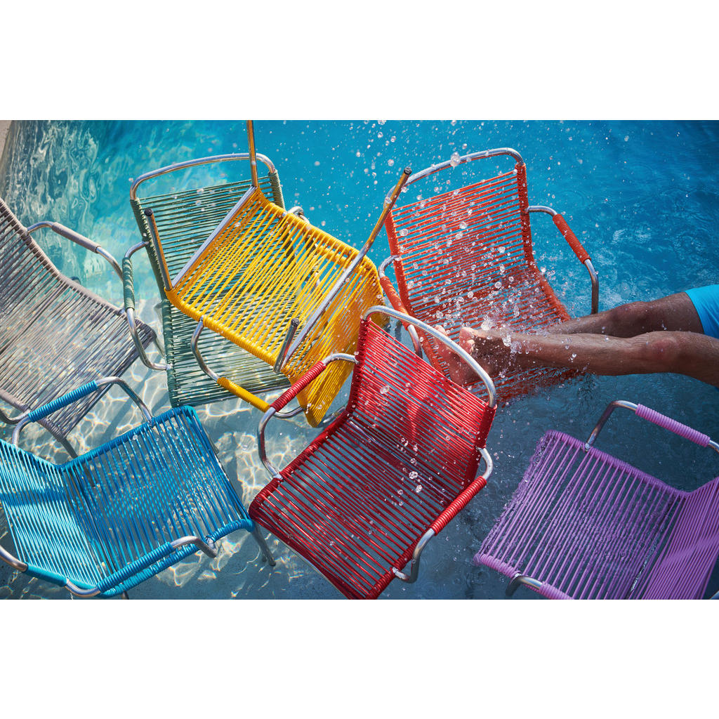 Thumbnail - Fiam Gartensessel-Set Spaghetti, Alu, Pink, Metall, Kunststoff, Rundrohr, 57x85x57 cm, stapelbar, Gartenmöbel, Gartenstü...