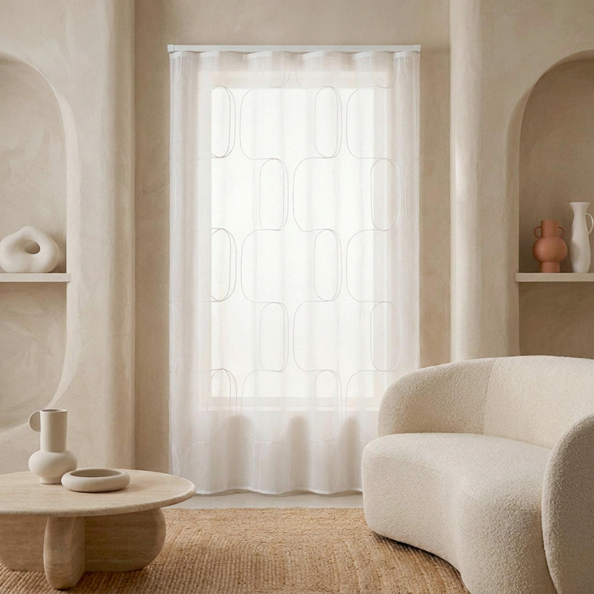 FERTIGVORHANG transparent  - Weiß, Basics, Textil (140/280cm)