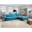 ECKSOFA Türkis Mikrofaser  - Türkis/Schwarz, Design, Textil/Metall (204/341cm) - Xora