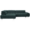 ECKSOFA Dunkelgrün Webstoff  - Dunkelgrün/Dunkelgrau, Design, Textil/Metall (201/295cm) - Hom`in