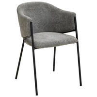 ARMLEHNSTUHL  in Eisen Bouclé  - Schwarz/Grau, Design, Textil/Metall (53/78/61cm) - Hom`in