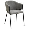 ARMLEHNSTUHL  in Eisen Bouclé  - Schwarz/Grau, Design, Textil/Metall (53/78/61cm) - Hom`in