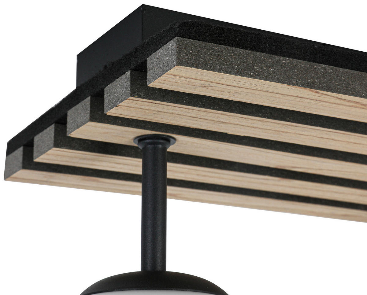 HÄNGELEUCHTE 60/16/35 cm   - Eichefarben/Schwarz, Trend, Glas/Holzwerkstoff (60/16/35cm) - Collet's Monde