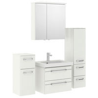 BADEZIMMER 5-teilig  in 148 cm  - Chromfarben/Weiß Hochglanz, KONVENTIONELL, Glas/Keramik (148cm) - Pelipal