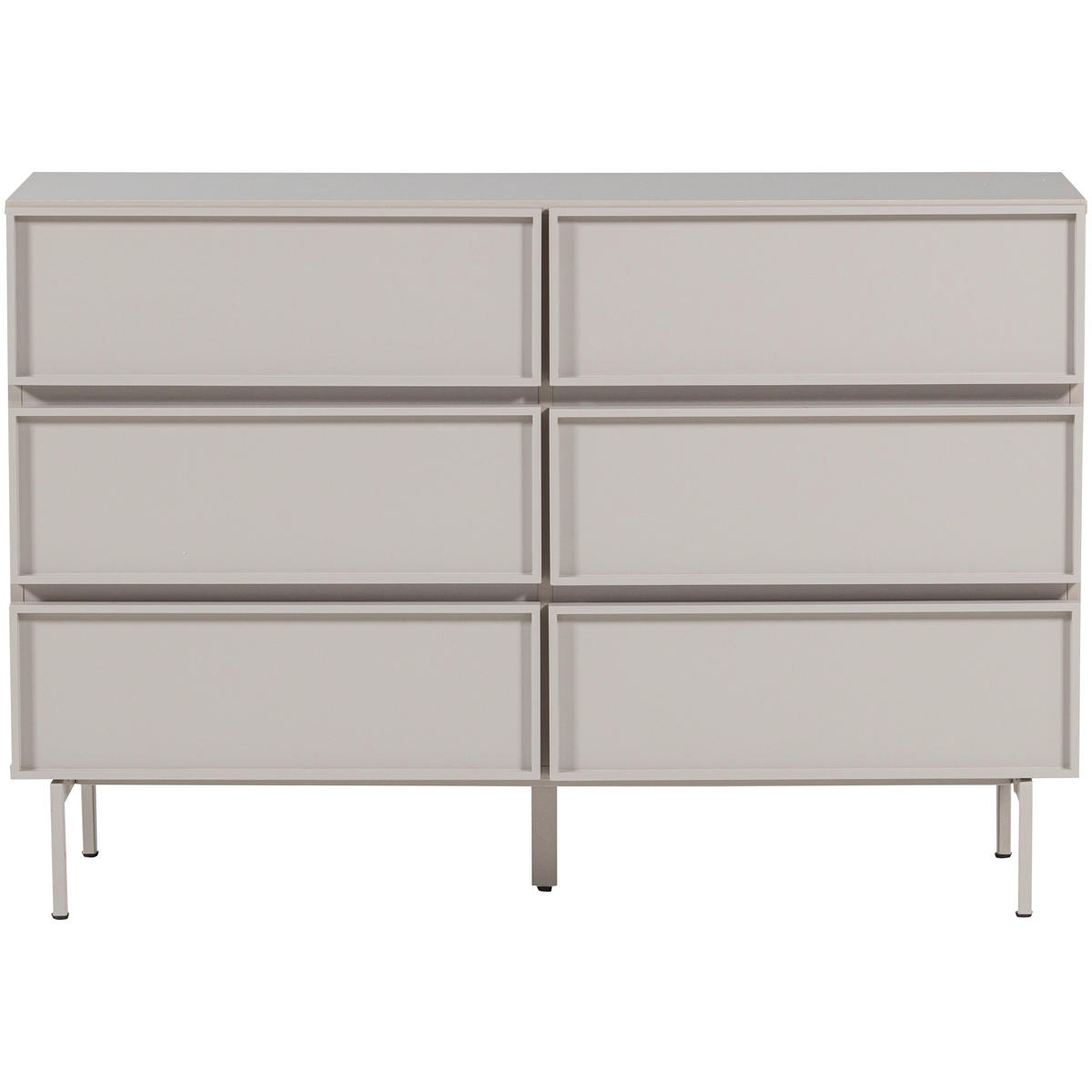 KOMMODE Tours, 120/80/42 cm, 6 Schublade(n)  - Sandfarben, Design, Holzwerkstoff/Metall (120/80/42cm) - Livetastic