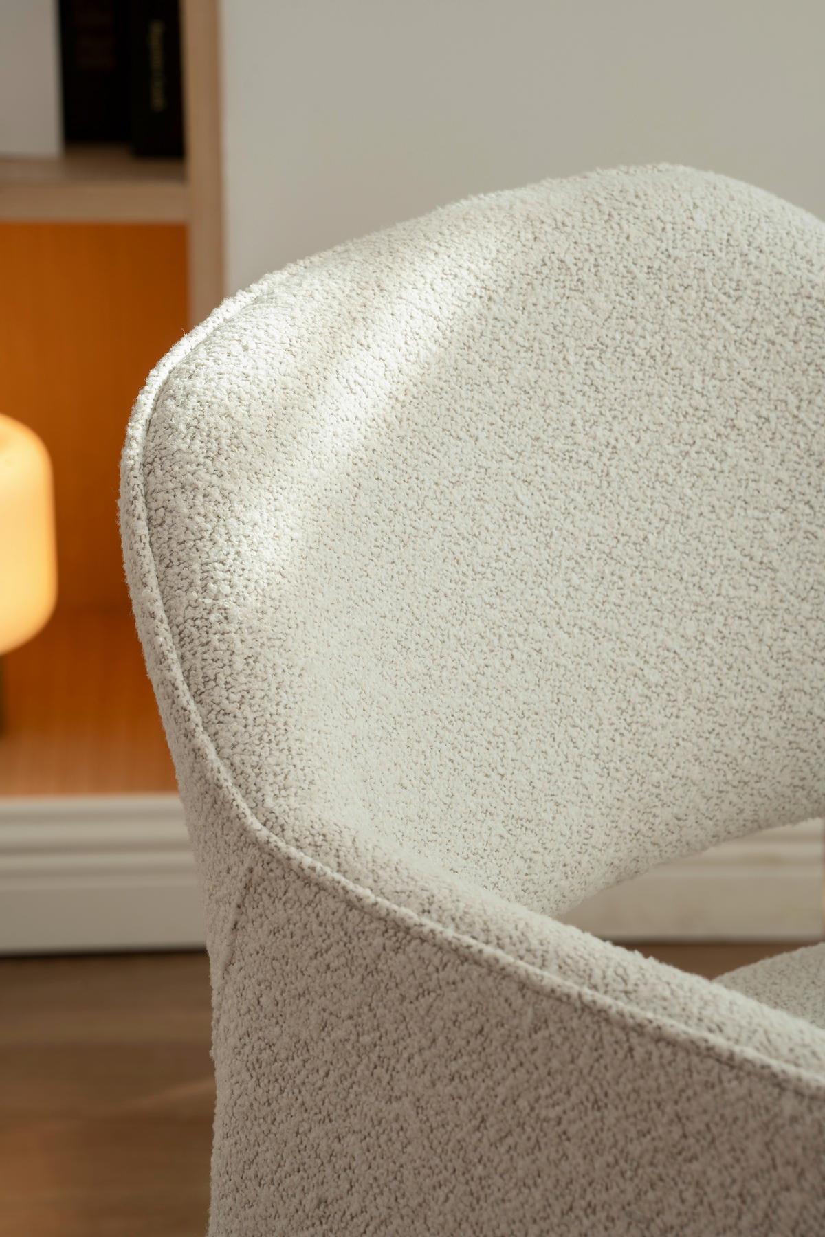 ARMLEHNSTUHL  in Eisen Bouclé  - Beige, Basics, Holz/Textil (60/81/61cm) - Livetastic