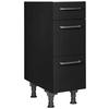SCHUBKASTENUNTERSCHRANK 30/87/56 cm  in Schwarz  - Edelstahlfarben/Schwarz, MODERN, Holzwerkstoff/Metall (30/87/56cm) - Nobilia