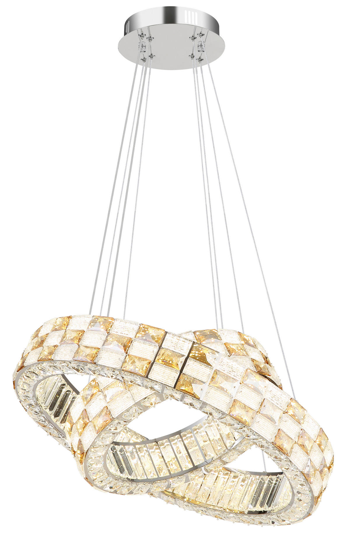 LED-HÄNGELEUCHTE Lidia 61/120 cm  - Klar/Chromfarben, Design, Glas/Metall (61/120cm) - Globo