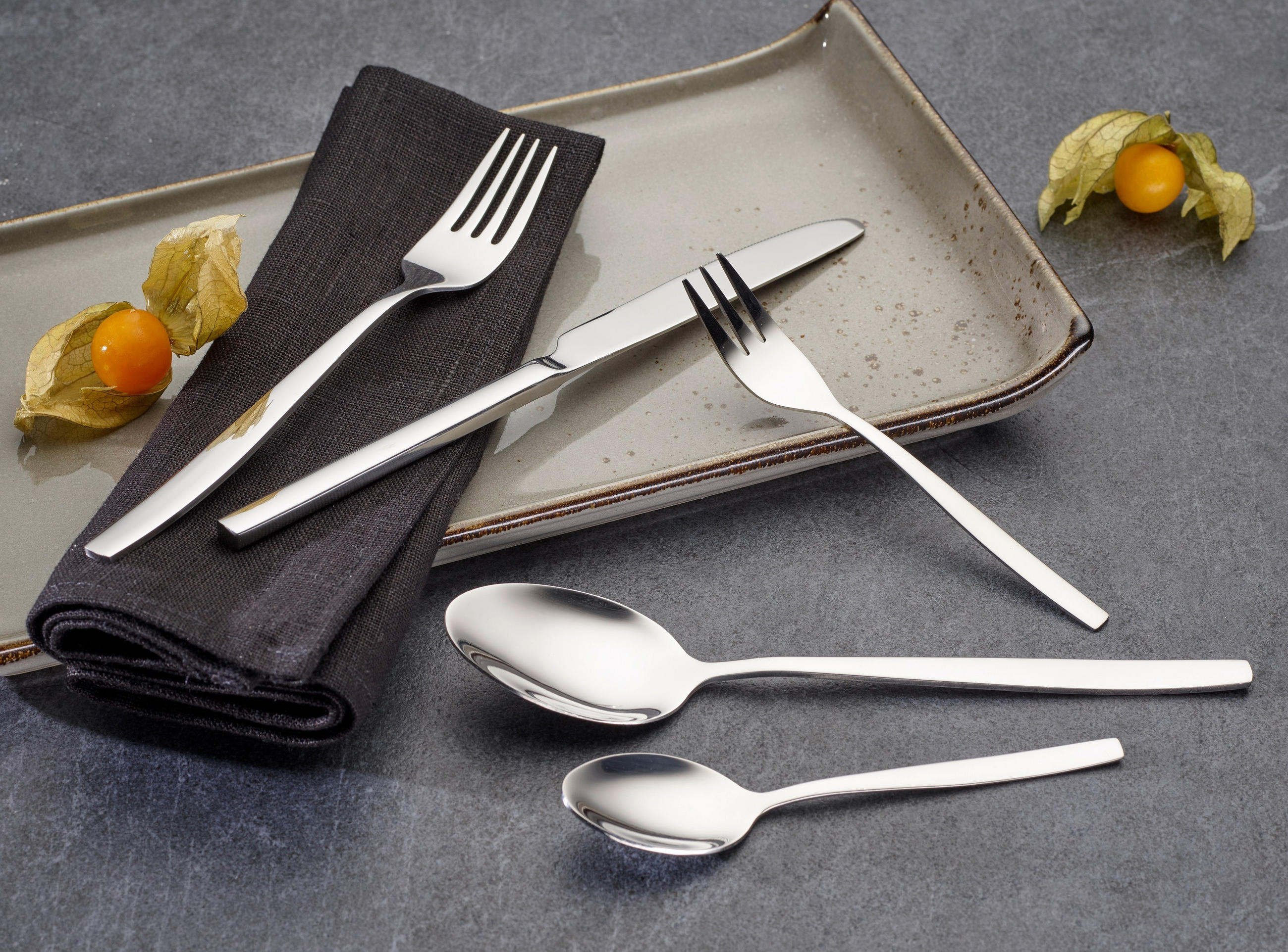 BESTECKSET Tavira 30-teilig Edelstahl  - Silberfarben, Basics, Metall (1,22kg) - Echtwerk