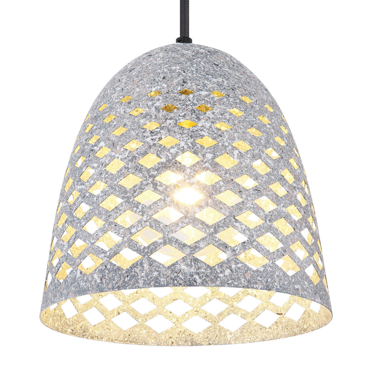 HÄNGLAMPA 20/120 cm  - grå/svart, Basics, metall/textil (20/120cm) - Globo