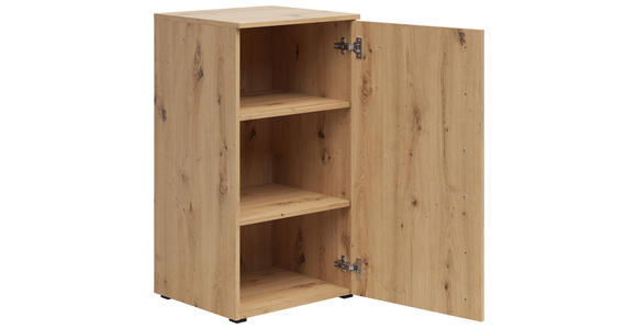 KOMMODE 45/83/40 cm in Eiche Artisan - Anthrazit/Schwarz, MODERN, Holzwerkstoff/Kunststoff (45/83/40cm) - Carryhome