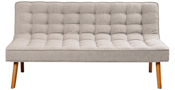 SITZBANK 183/90/79 cm Webstoff Champagner Eiche vollmassiv  - Champagner/Eichefarben, Design, Holz/Textil (183/90/79cm) - Linea Natura