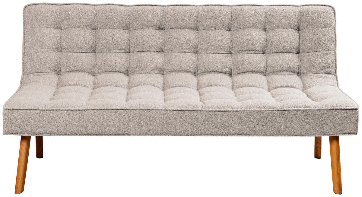 SITZBANK 183/90/79 cm Webstoff Champagner Eiche vollmassiv  - Champagner/Eichefarben, Design, Holz/Textil (183/90/79cm) - Linea Natura