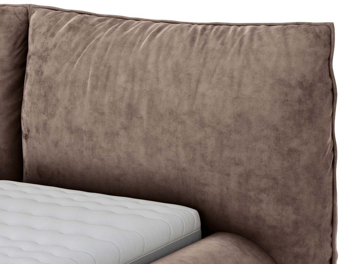 POLSTERBETT 160/200 cm,  in Braun,  - Schwarz/Braun, Design, Textil/Metall (160/200cm) - Belluti