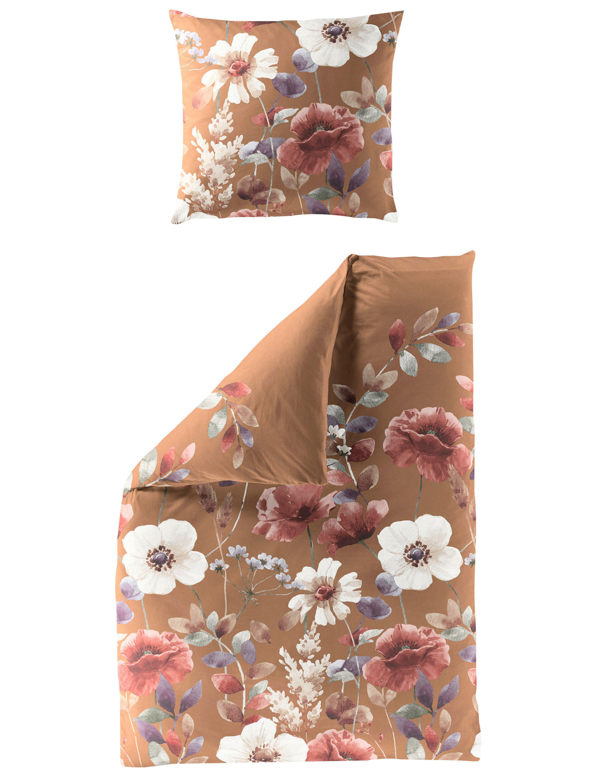 BETTWÄSCHE Biber 155/220 cm  - Terracotta, Design, Textil (155/220cm) - Bierbaum