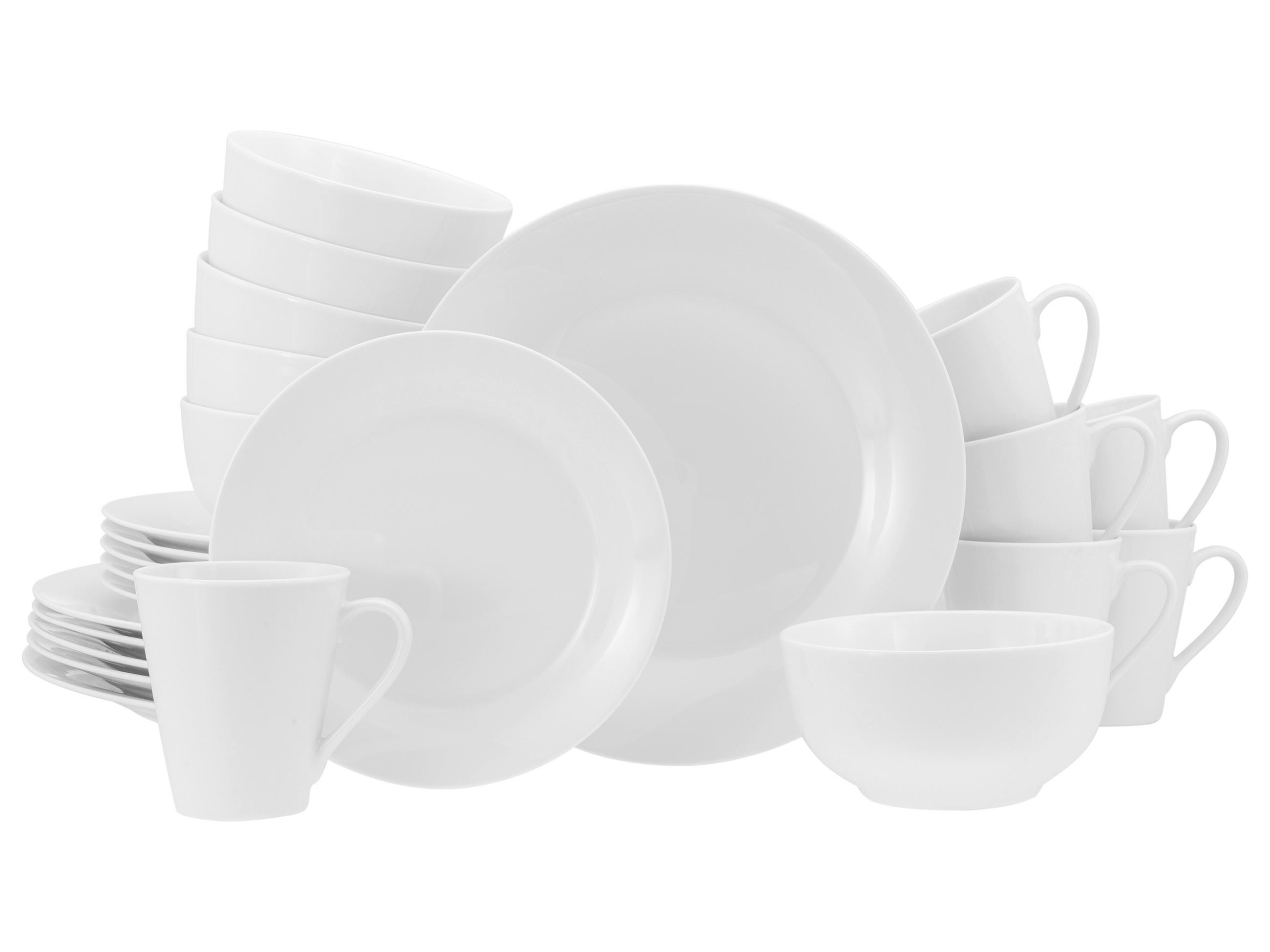 KOMPLETT SERVIS Base Weiß 24 delar  - vit, Basics, keramik - Creatable