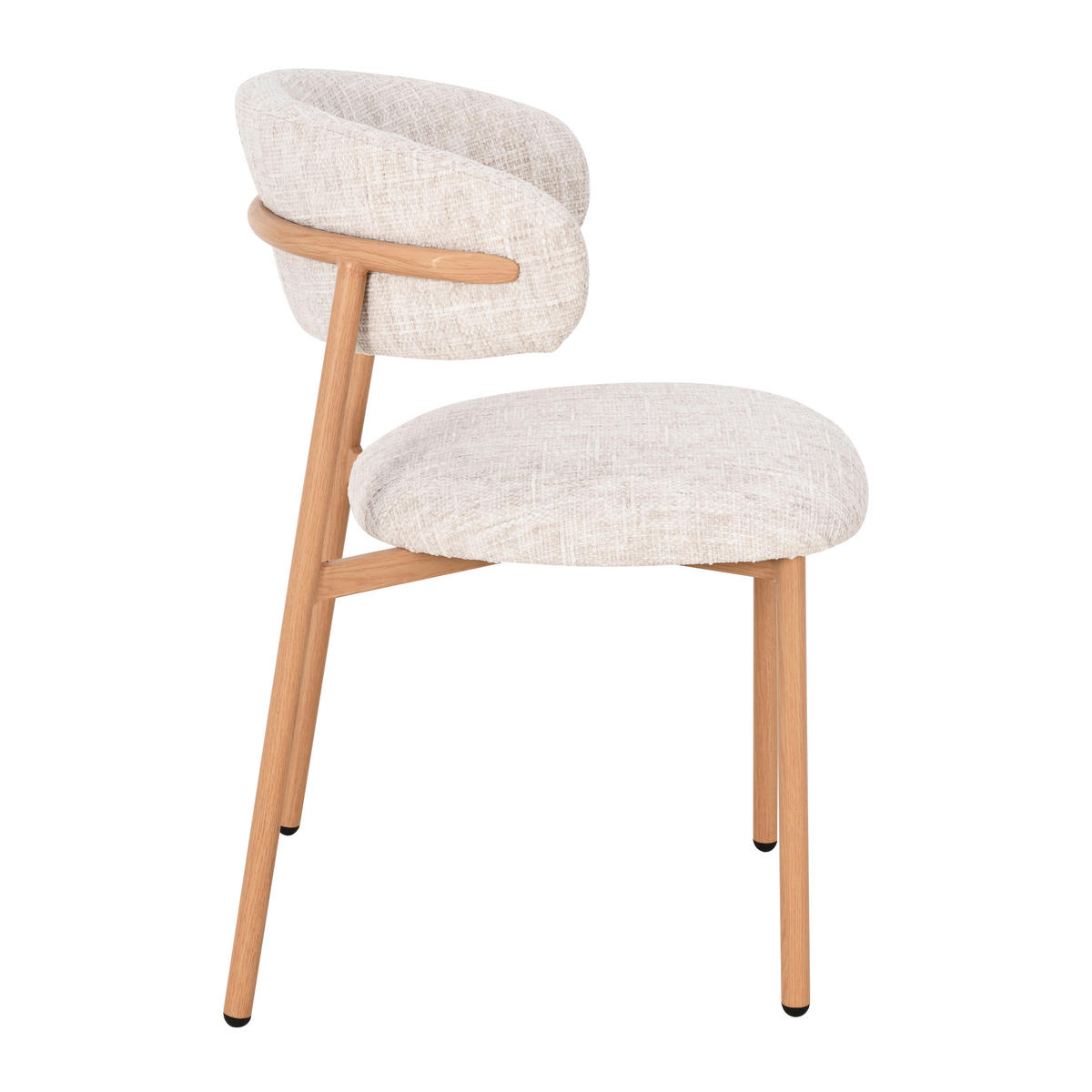 STUHL   Leinenoptik  Beige  - Eichefarben/Beige, Basics, Holz/Textil (55/80/57cm) - Livetastic
