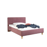 POLSTERBETT 140/200 cm,  in Beere,  - Beere/Naturfarben, MODERN, Holz/Textil (140/200cm) - Livetastic