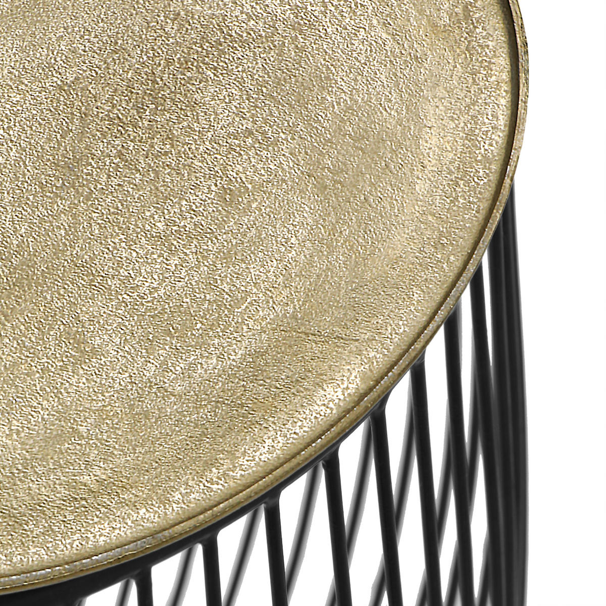 BEISTELLTISCH 43/43/42 cm Schwarz, Goldfarben rund  - Goldfarben/Schwarz, Design, Metall (43/43/42cm) - Boxxx