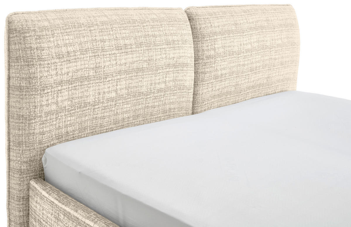 POLSTERBETT 180/200 cm  in Beige  - Beige/Schwarz, Modern, Textil/Metall (180/200cm) - Livetastic