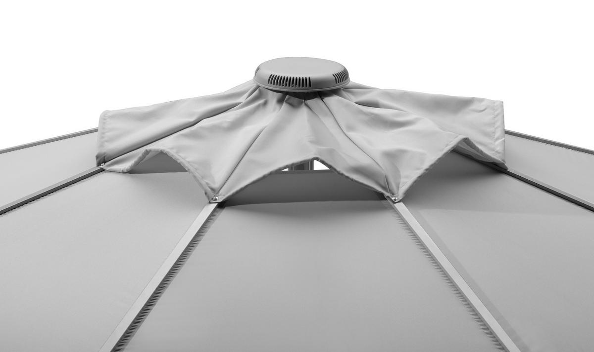 SLUNEČNÍK 350/275/350 cm - barvy stříbra, Basics, kov/textil (350/275/350cm)