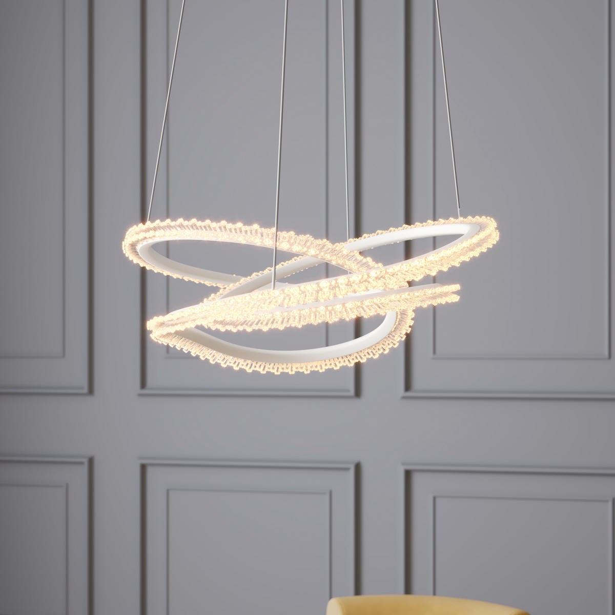 LED-HÄNGELEUCHTE Oxford 55/120 cm   - Weiß, Basics, Kunststoff/Metall (55/120cm) - Novel