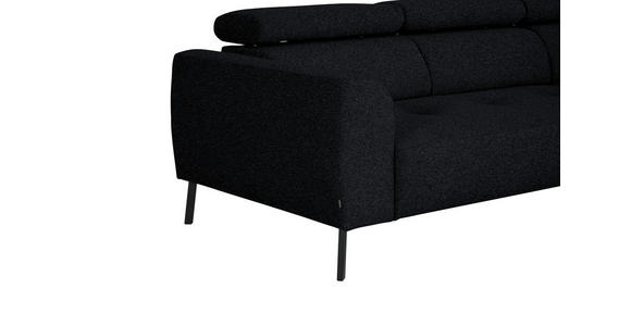 ECKSOFA in Chenille Anthrazit 280/205 cm - Anthrazit/Schwarz, Design, Textil/Metall (280/205cm) - Xora