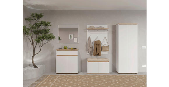 WANDSPIEGEL 83,4/76,4/1,9 cm    in rechteckig  - Weiß, MODERN, Glas/Holzwerkstoff (83,4/76,4/1,9cm) - Carryhome