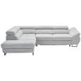 ECKSOFA Hellgrau Webstoff  - Hellgrau/Schwarz, Design, Textil/Metall (235/280cm) - Hom`in