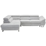 ECKSOFA in Webstoff Hellgrau  - Hellgrau/Schwarz, Design, Textil/Metall (235/280cm) - Hom`in