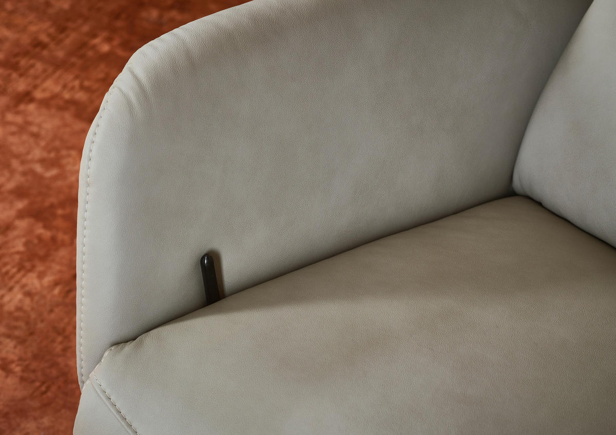 RELAXSESSEL in Leder Greige  - Greige/Schwarz, Design, Leder/Metall (76/108/86cm) - Dieter Knoll