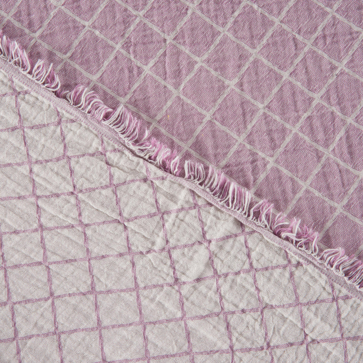 DOMÁCA DEKA, bavlna, 150/200 cm - lila/prírodná farba, Konventionell, textil (150/200cm) - Ambiente