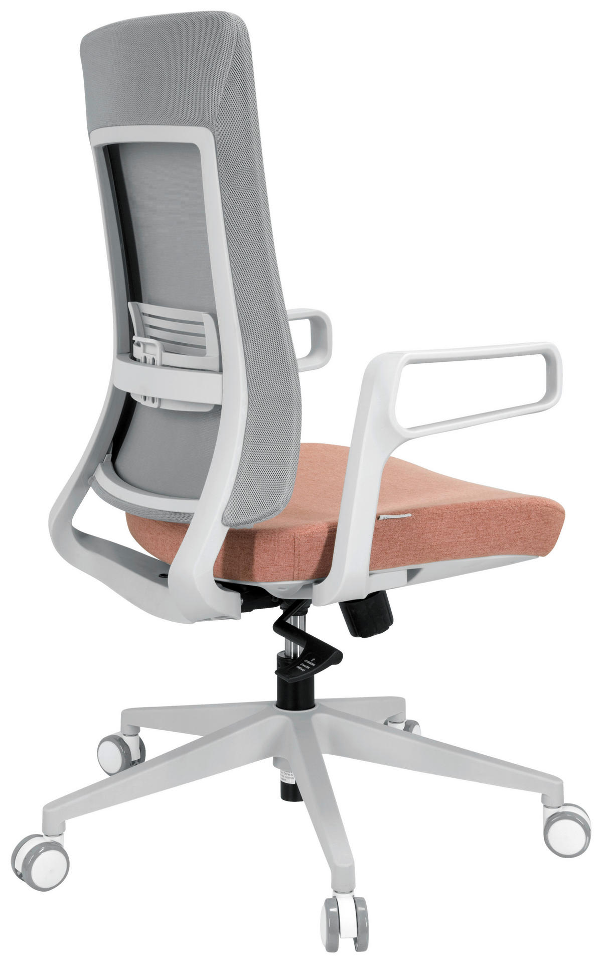 DREHSTUHL  in Netzbespannung, Flachgewebe Grau, Rosa  - Rosa/Grau, Basics, Kunststoff/Textil (58/104/59cm) - MID.YOU