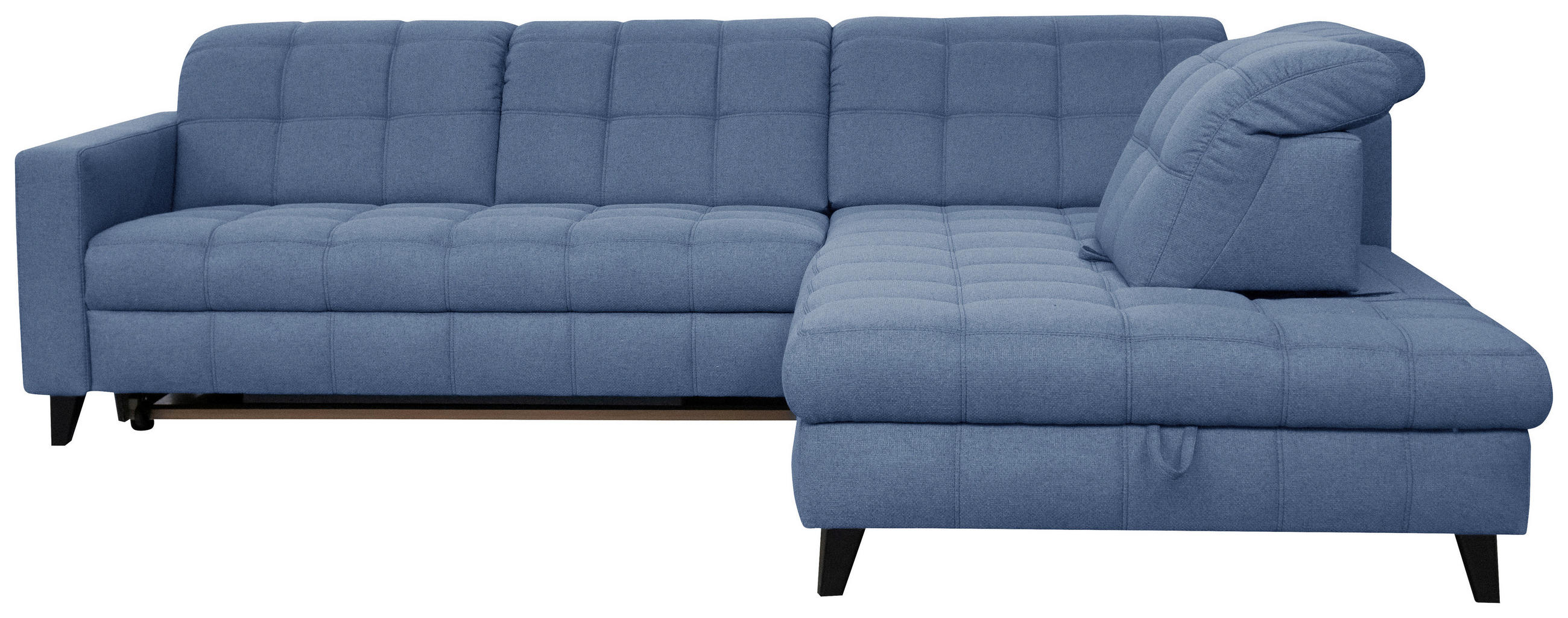 SAROKKANAPÉ textil sötétkék  - sötétkék/fekete, Design, textil/fa (297/216cm) - Xora