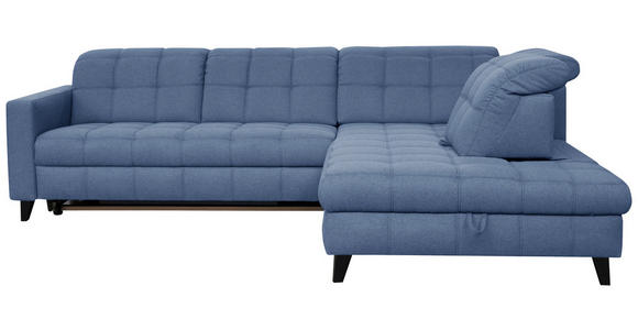 ECKSOFA in Webstoff Blau 297/216 cm - Blau/Schwarz, Design, Holz/Textil (297/216cm) - Xora