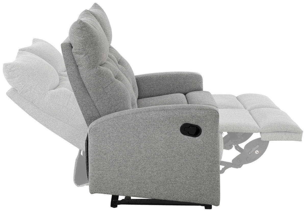 SITZGARNITUR Mikrofaser Grau  - Schwarz/Grau, Design, Textil/Metall - Livetastic