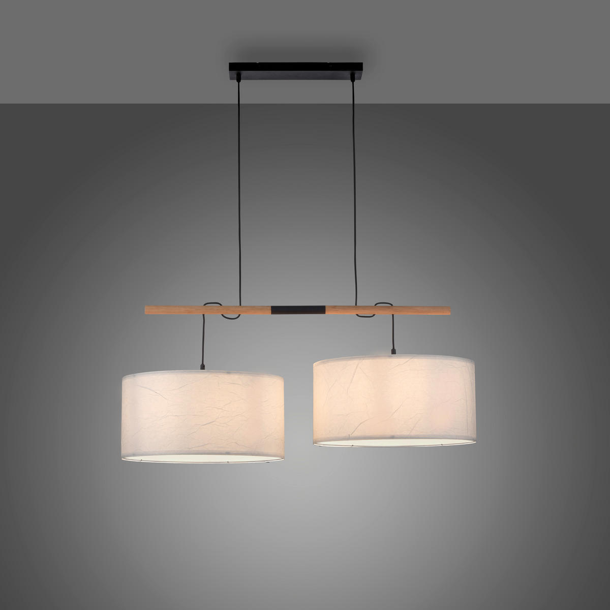 HÄNGELEUCHTE Sofie 107/44/120 cm   - Weiß, Natur, Papier/Metall (107/44/120cm)