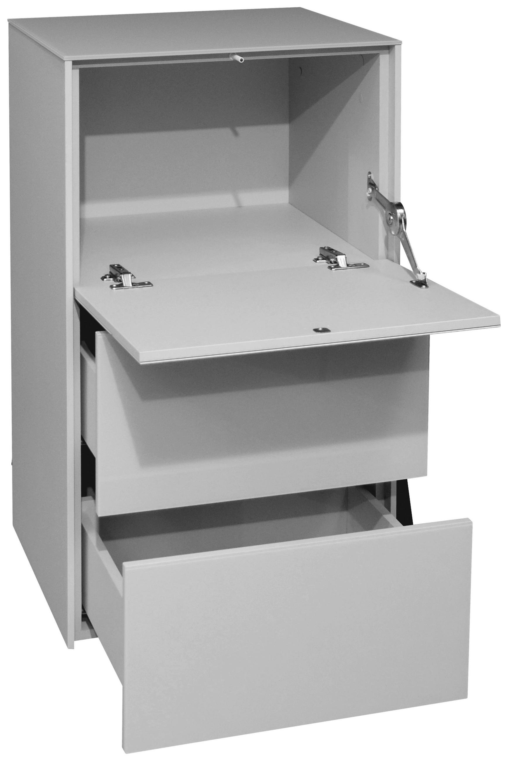 KOMODA, světle šedá, 52/89/42 cm - černá/světle šedá, Design, kompozitní dřevo/plast (52/89/42cm) - Novel