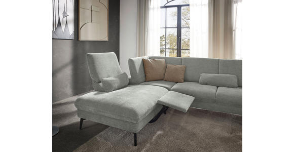 WOHNLANDSCHAFT in Webstoff Silberfarben - Silberfarben/Schwarz, Design, Textil/Metall (208/354/157cm) - Dieter Knoll