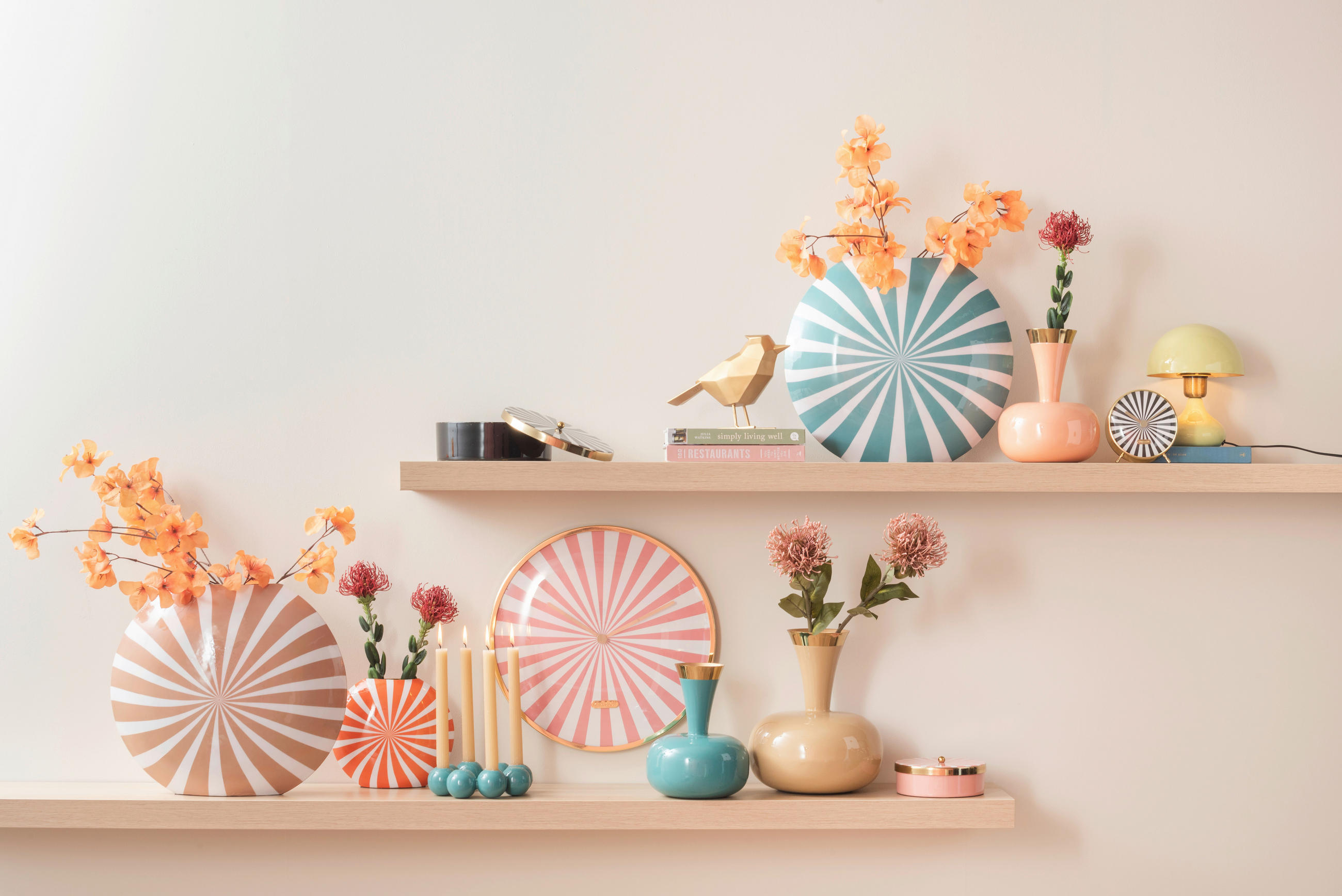 VASE Candy Swirl 40 cm  - Hellbraun/Weiß, Basics, Metall (40/35/11cm) - Present Time
