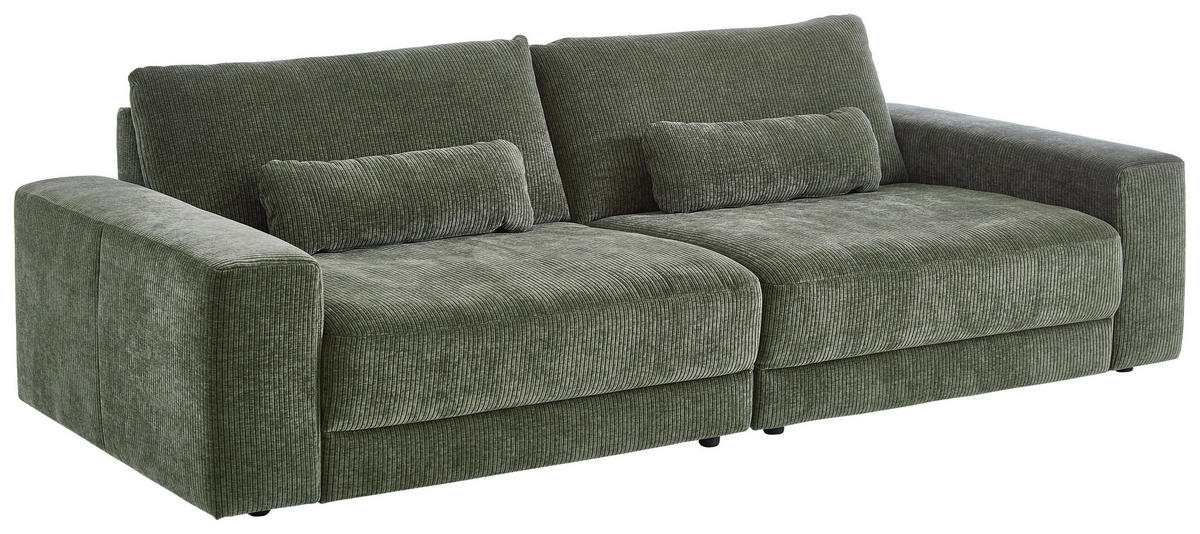 BIGSOFA in Chenille, Jacquard Dunkelgrün  - Dunkelgrün/Schwarz, Design, Kunststoff/Textil (270/83/125cm) - Niels Andersson