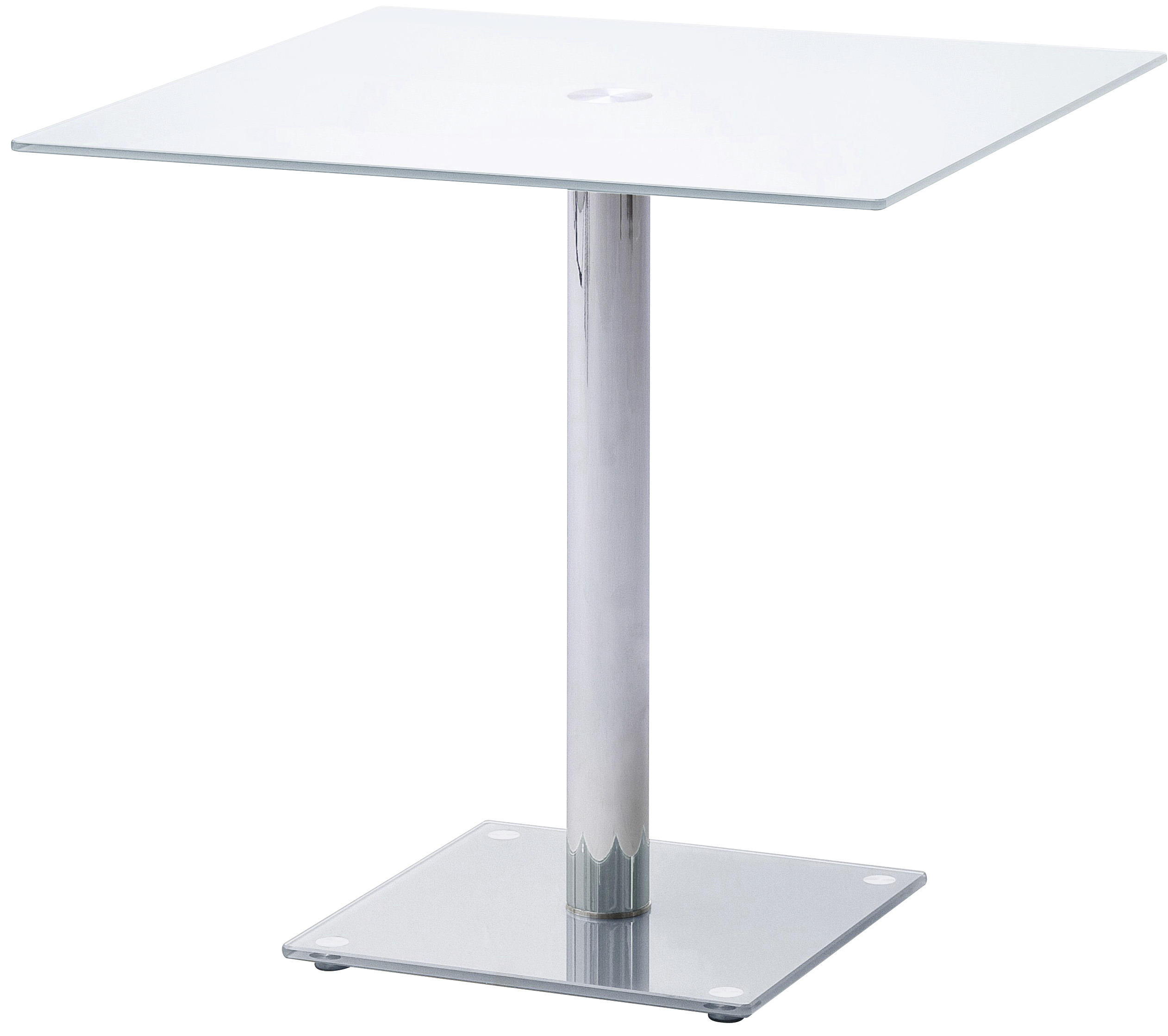 Esstisch in Metall, Glas 80/80/76 cm