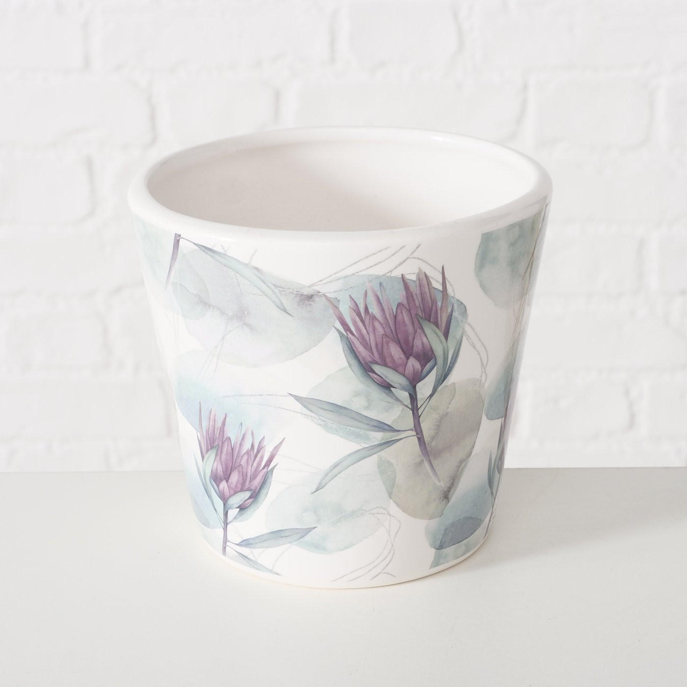 PLANTERINGSKRUKA 16/14 cm  - lila/vit, Klassisk, keramik (16/14cm)