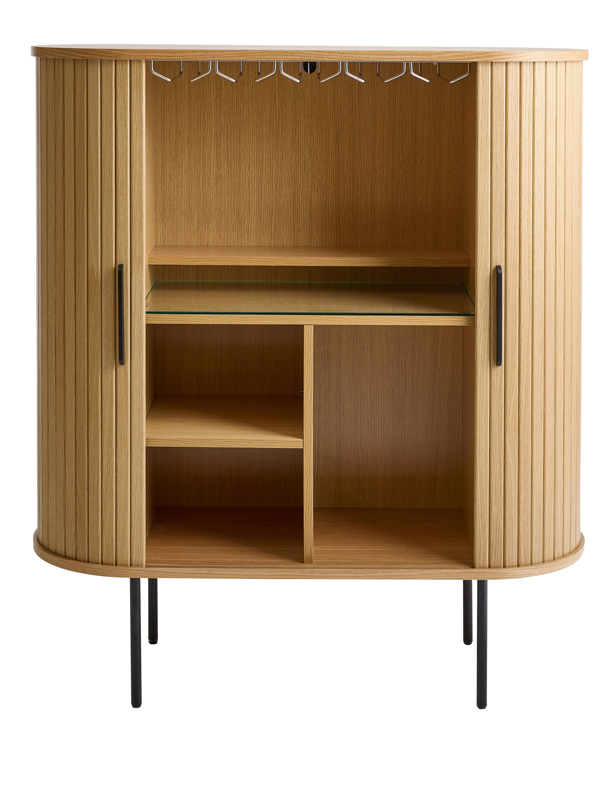 WEINSCHRANK  - Eichefarben/Schwarz, Trend, Holz/Holzwerkstoff (100/118/40cm) - home24