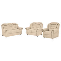 SITZGARNITUR in Lederlook Beige  - Beige/Schwarz, KONVENTIONELL, Kunststoff/Textil - Livetastic