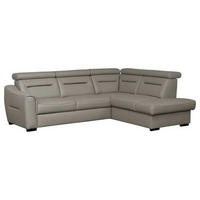 ECKSOFA  in Lederlook Echtleder Schlammfarben  - Wengefarben/Schlammfarben, Design, Leder/Holz (212/260cm) - Celina Home
