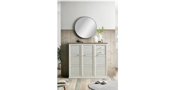SCHUHSCHRANK  in 133,4/123/42,5 cm  - Weiß/Grau, LIFESTYLE, Holzwerkstoff/Kunststoff (133,4/123/42,5cm) - Hom`in